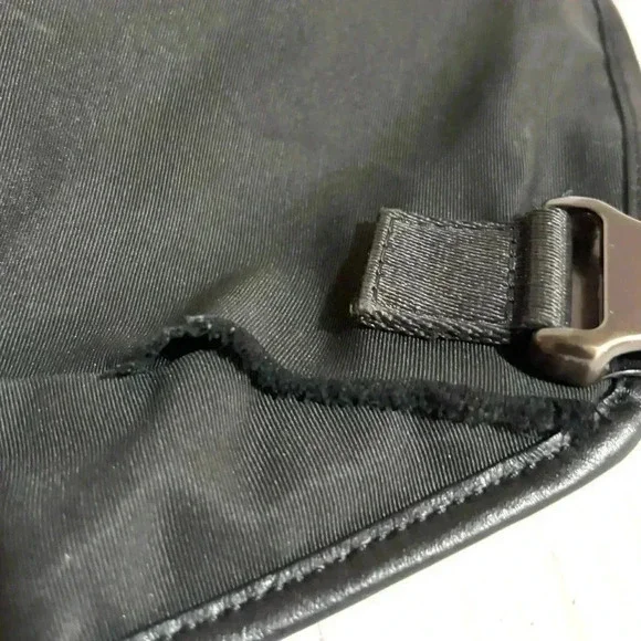 Coach unisex navy blue black leather nylon backpack - Picture 10 of 16